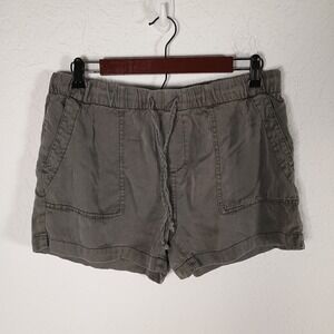 GAP‎ Women's High Rise Lyocell Jogger Shorts Gray Size S Drawstring Pockets